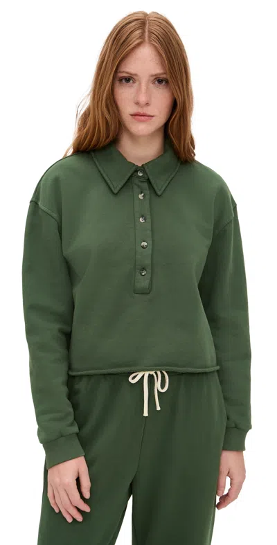 Perfectwhitetee Vinny Heavier Fleece 3/4 Sweatshirt Fern Green