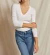 Perfectwhitetee Viola V-neck Rib Long Sleeve In White In White