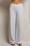 Perfectwhitetee Amber French Terry Wide Leg Trouser In Off White In White