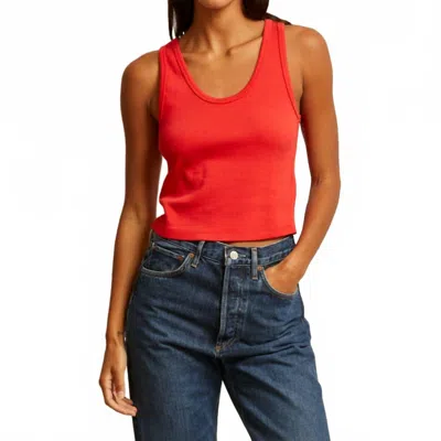 Perfectwhitetee Women's Blondie Rib Tank Top In Poppy Red