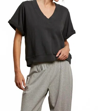 Perfectwhitetee Women's Briggs Sweatshirt Top In Vintage Black
