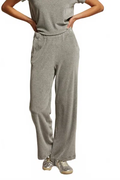 Perfectwhitetee Women's Holly Velour Wide Leg Sweatpant In Heather Grey In Gray