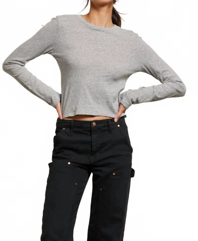 Perfectwhitetee Jamie Recycled Cotton Long Sleeve Top In Heather Grey In Gray