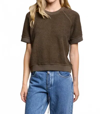 Perfectwhitetee Women's Kennedy Fleece Top In Dark Olive In Green