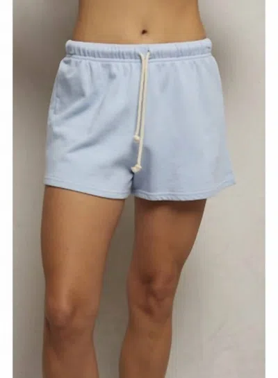 Perfectwhitetee Layla Terry Shorts In Sky Blue