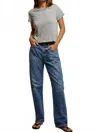 Perfectwhitetee Women's Lisa Recycle Cotton Slim Crew Tee In Heather Grey In Gray