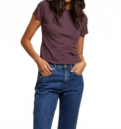 Perfectwhitetee Women's Lisa Recycle Cotton Slim Crew Top In Plum In Pink