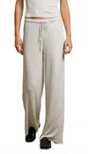 Perfectwhitetee Women's Maddie Brushed Waffle Drawstring Pant In Gray In White