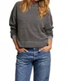 Perfectwhitetee Women's Mayer Reverse Fleece Crewneck Sweatshirt In Dark Heather Grey