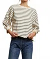 Perfectwhitetee Tyler French Terry Stripe Pullover Sweatshirt In Neutral
