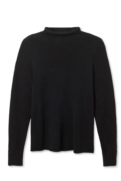 Perfectwhitetee Women's Nova Cotton Cashmere Mock Neck Sweater In True Black In Multi