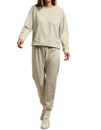 Perfectwhitetee Wren Heathered French Terry Sweatshirt In Ash Charcoal In Neutral