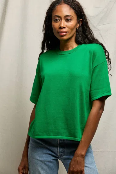 Perfectwhitetee Yvonne Sweater In Grass In Multi