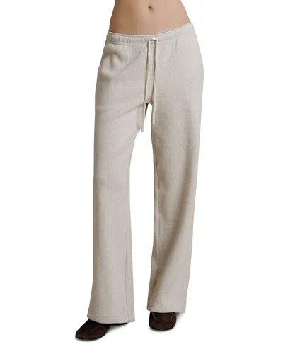 Perfectwhitetee Zadie Cotton Waffle Drawcord Pants In Gray