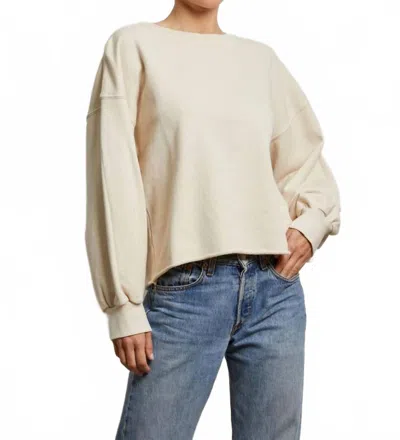 Perfectwhitetee Zayne Crewneck Long Sleeve Top In Sugar In Neutral