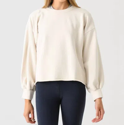 Perfectwhitetee Zayne Long Sleeve Pullover In Sugar In Multi