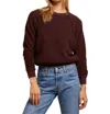 Perfectwhitetee Stella Velour Shrunken Raglan Sweatshirt In Blackberry In Multi