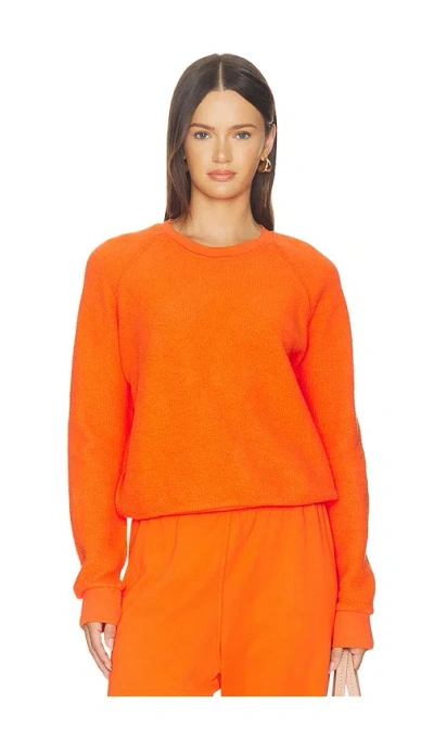 Perfectwhitetee Ziggy Fleece Inside Out Shrunken Sweater In Orange