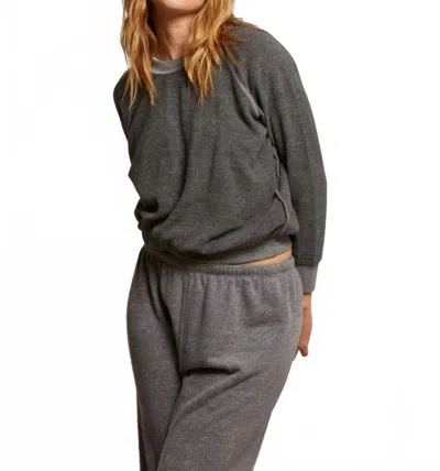 Perfectwhitetee Ziggy Fleece Shrunken Crew Sweatshirt In Dark Heather Grey In Gray