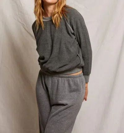 Perfectwhitetee Ziggy Inside Out Cotton Sweatshirt In Dark Heather Grey