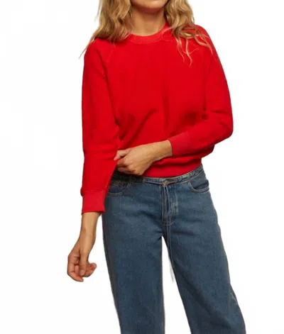 Perfectwhitetee Ziggy Inside Out Crewneck Sweatshirt In Poppy Red
