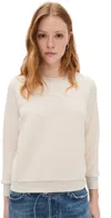 Perfectwhitetee Ziggy Inside Out Fleece Long Sleeve Shrunken Crewneck Sweatshirt Oatmeal In Oatmeal