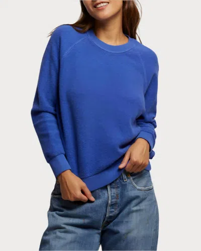 Perfectwhitetee Ziggy Inside-out Fleece Shrunken Sweatshirt In Violet Blue