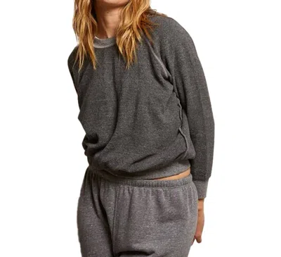 Perfectwhitetee Ziggy Inside Out Fleece Sweatshirt In Dark Heather Grey In Black