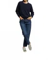 Perfectwhitetee Ziggy Reverse Crew Sweatshirts In Navy In Blue