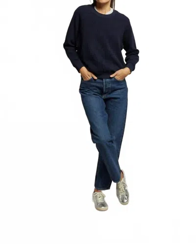 Perfectwhitetee Ziggy Reverse Crew Sweatshirts In Navy In Blue
