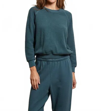 Perfectwhitetee Ziggy Reverse Fleece Shrunken Crew Neck Sweatshirt In Slate In Blue