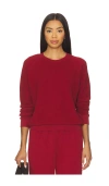 Perfectwhitetee Inside Out Fleece Long Sleeve Shrunken Crewneck Sweatshirt Maple In Burgundy