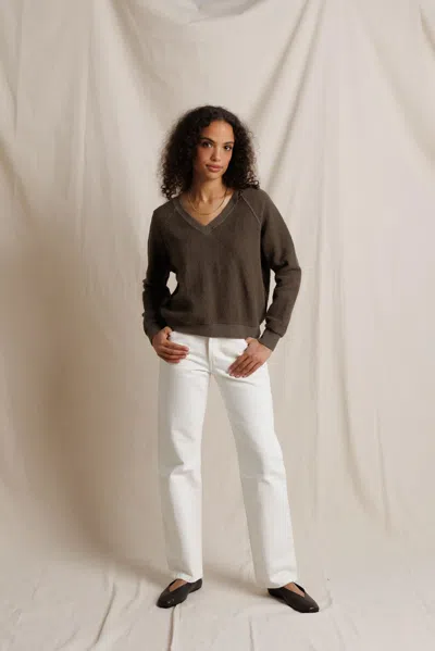 Perfectwhitetee Ziggy V-neck In Brown