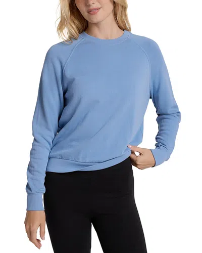 Perfectwhitetee S Alexi French Terry Raglan Sleeve Top In Blue
