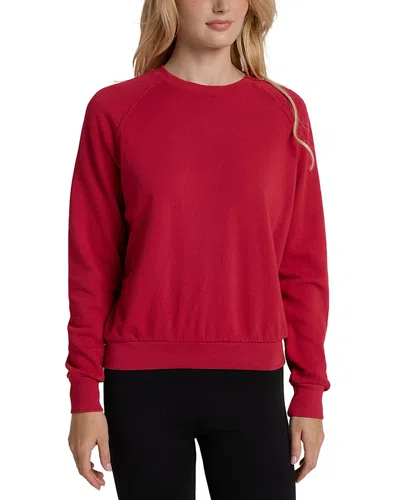 Perfectwhitetee S Alexi French Terry Raglan Sleeve Top In Game Day Red