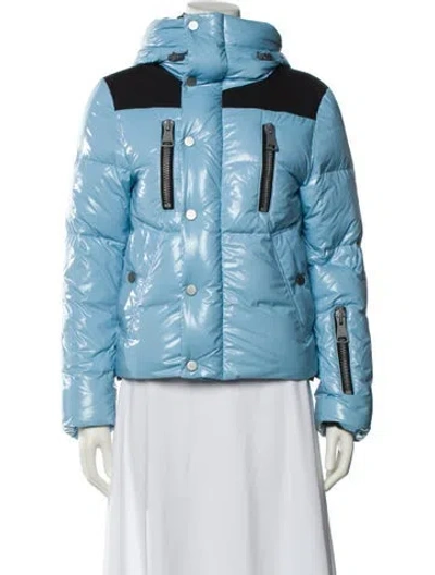 Pre-owned Performance Ski Colorblock Pattern Down Jacket In Blue