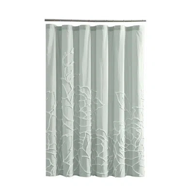 Peri Home 100% Cotton Floral Single Shower Curtain Green