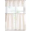 Peri Home Bahia 3-piece Valence & Tier Curtain Panel Set In White