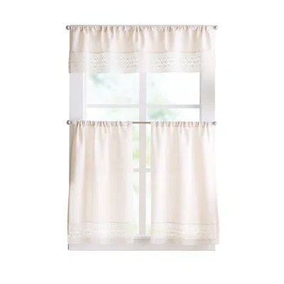 Peri Home Bahia 60 X 14 3-pc Valance And Tiers Set Linen In Beige