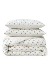 Peri Home Block Print Cotton Gauze Duvet & Shams Set In White