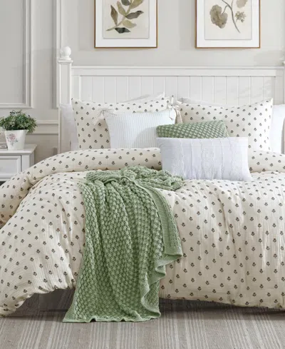 Peri Home Block Print Gauze 3-pc. Comforter Set, Full/queen In Cream