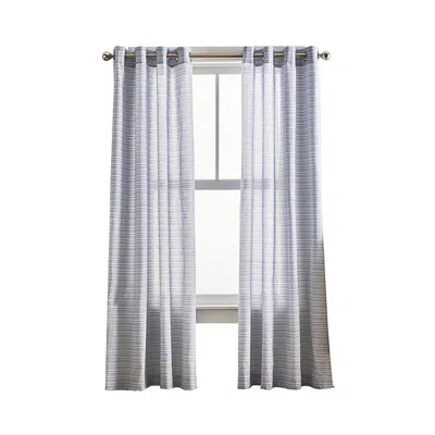 Peri Home Cargo Stripe 84 X 50 Grommet Window Panel, Pair In Indigo