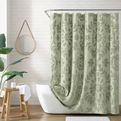 Peri Home Chenille Laurel Shower Curtain In Green