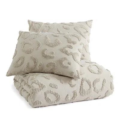 Peri Home Chenille Leopard Duvet Set, King In Neutral