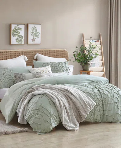 Peri Home Chenille Rose 3-pc. Duvet Cover Set, King In Green