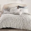 Peri Home Chenille Rose 3-pc. Duvet Cover Set, Full/queen In Grey