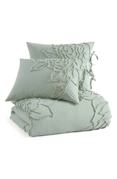 Peri Home Chenille Rose Duvet Cover & Shams Set In Green