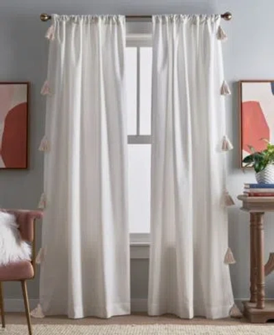 Peri Home Chunky Tassel Pole Top 2 Piece Curtain Panel Collection In White