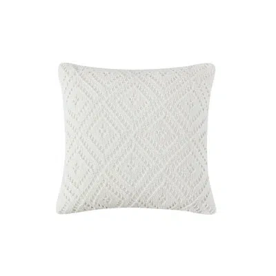 Peri Home Crochet Diamond 20in X 20in Decorative Pillow Ivory