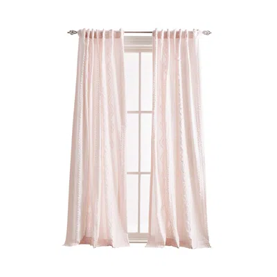 Peri Home Cut Geo 95 X 50 Back Tab Window Panel, Pair In Blush